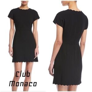 Club Monaco
Santina Cap-Sleeve Scalloped Fit-and-Flare Dress black, LBD